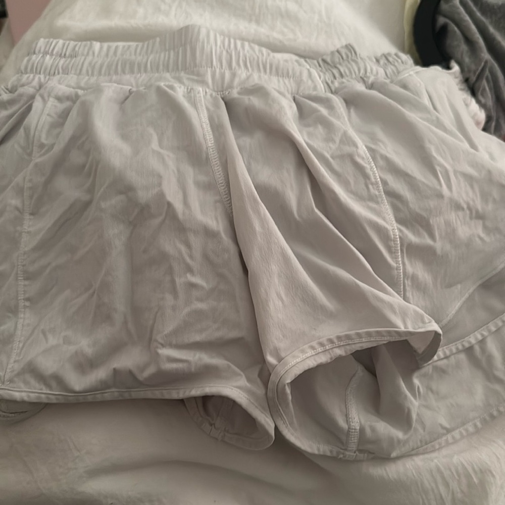 White lululemon shorts!! barley worn, no stains/tears